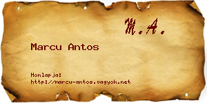 Marcu Antos névjegykártya